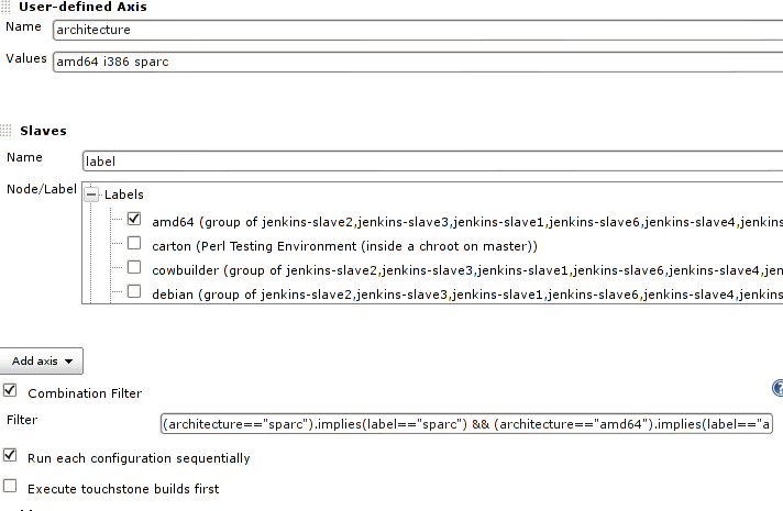 Screenshot of advanced multiarch configuration in Jenkins